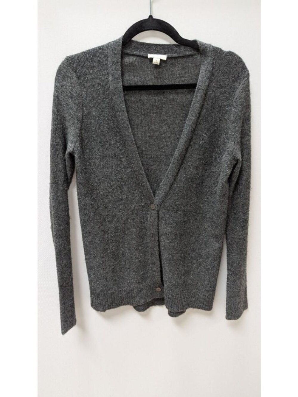 Gap Vintage Grey Metallic Button-Down Cardigan